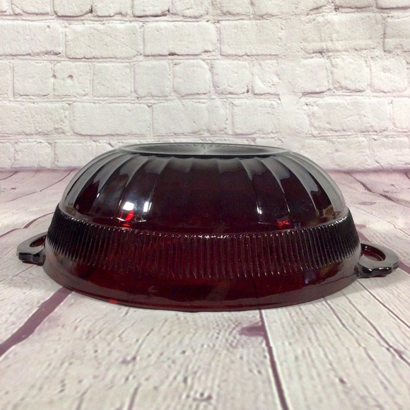 Vintage Anchor Hocking Ruby Red Glass Coronation Pattern 7 Piece Bowl Set - Picture 10 of 15